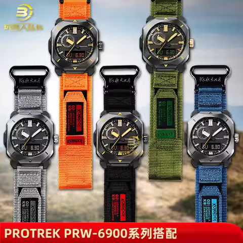 FOR Casio PROTREK series PRW-6900/6800 PRW-3400Y modified mountaineering sports nylon canvas watch s