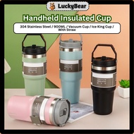 BotolAir 304 Stainless Steel Handheld Tumbler Hot or Cold Thermos WaterBottle with Straw Handle900ML