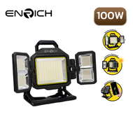 ENRICH โคมไฟสปอร์ตไลท์ โซล่าเซลล์ แอลอีดี 100W สำหรับพกพา รุ่น จัมโบ้ (JUMBO) แถมฟรีสายชาร์จ