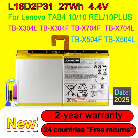 100% New L16D2P31 Battery For Lenovo TAB4 10 PLUS TB-X304L X304F TB-X704F X704L TB X705F X504F X504L