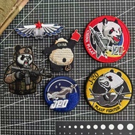 [Custom Velcro patch]LY.Aviation J20 aircraft embroidery tactics panda morale stamp 3D Velcro Patch 