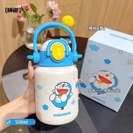 Infant Bucket Cartoon Straw Cup 316 Stainless Steel Children Thermos Cup Student Water Bottle 550ml9