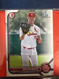 MLB 2022 Topps 1st Bowman Baseball Card - St. Louis Cardinals 聖路易紅雀隊 投手Brycen Mautz 棒球卡 球員卡