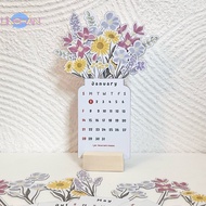 [LinshanS] Creative Floral Desk Calendar Pretty Floral Desk Decor Series  Calendar 2024 Bloomy Flowers Desk Calendar [NEW]
