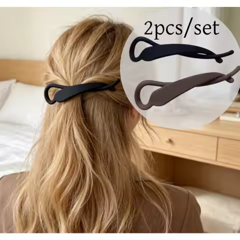 2/4pcs Simple Twist Banana Clip Frosted Matte Hair Clip Fashion Elegant Hair Accessories Women Ponyt