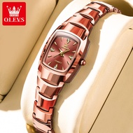 OLEVS jam tangan couple pasangan  anti air elegan mewah   terbaru kalender  stainless steel berlian 