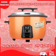 10L Commercial Non Stick Electric Rice Cooker Warmer 1600W (Inner Pot 4.2L) Periuk Nasi Besar 10L Muat 2.5 kg Beras