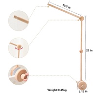 Crib Mobile Arm, HBM 30 Inch Wooden Mobile Arm for Crib Rotating Baby Mobile Hanger Beech Mobile Cri