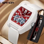 SANDA 3 Time Zones Watch for Men - Countdown, Chronograph, Luminous, Waterproof & Alarm