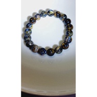 #B151 100% Natural Dark Blue &amp; Gold Pietersite 10.5mm Bracelet (Lighning Pietersite)