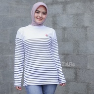 Kaos Salur Lengan Panjang Atasan Wanita Dewasa Terbaru Bahan Cotton Adem