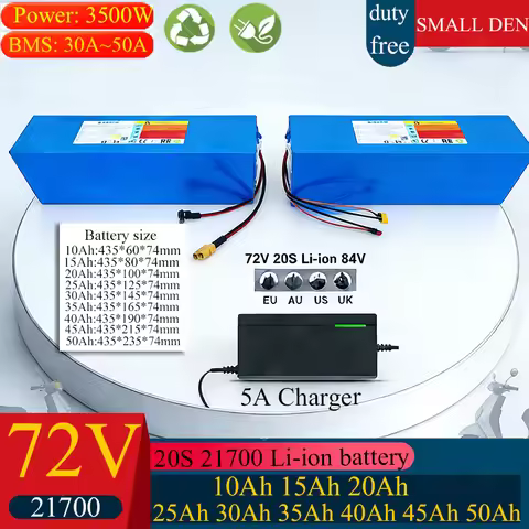 New 72V 10Ah 20Ah 30Ah 40Ah 50Ah 21700 20S Lithium battery pack With BMS 0-3500W For 84V E-tools two