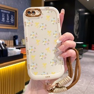 Case For OPPO A5 A3s A12E Realme C1 Phone Flower Lipstick Butterfly Lip Silicone Shockproof Strap