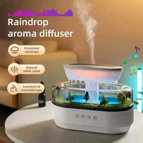 Rain Cloud Aroma Diffuser Air Humidifier Water Drip Micro Landscape Ultrasonic Essential Oils Diffus