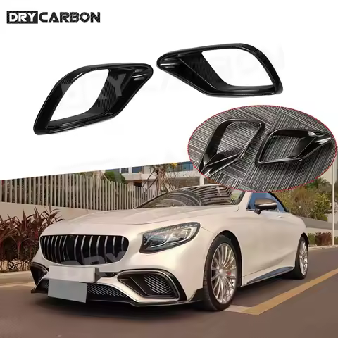 Carbon Fiber Front Bumper Air Vent Trims Car Style Body Kits Accessories for Benz S Class W217 C217 