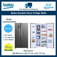 Beko 563L Double Door Fridge (Platinum) GNO5231XPSG