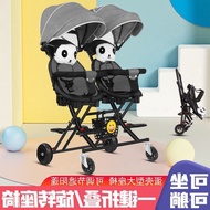 ‍🚢Baby Walking Car Double Twin Baby Baby Carriage Can Sit and Lie Foldable and Portable Stroller Baby Stroller Get Coupo