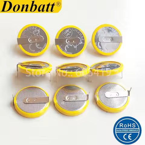 1000pcs/Lot Tabbed CR2032 3v Lithium Button Pile Battery With Solder Tags Horizontal & Through hole 