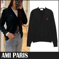 AMI PARIS de Coeur Cardigan Noir BFFKC111 KN0025 001 iuseoul-preorderoppa