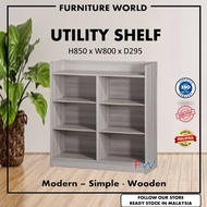6 Tiers Utility Shelf/ Multipurpose Book Shelf/ Rak Buku Kayu 6 Petak/ Furniture/ Perabot