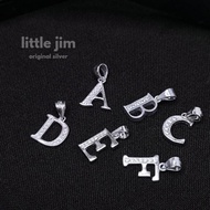 92.5 Italy Silver Letter Pendants and Charm Ornaments for Necklace Jewelry (ABC)