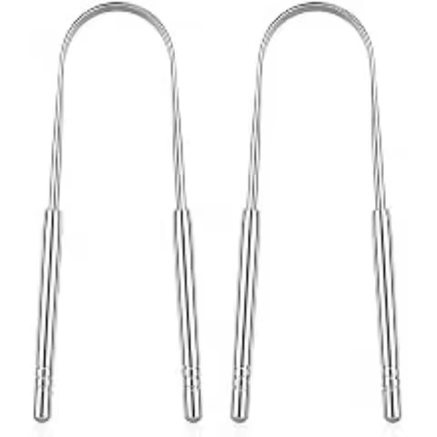 Silver Stainless Steel Tongue Scraper for Adults, Tongue Cleaner Reduce Bad Breath Oral Care Tongue 