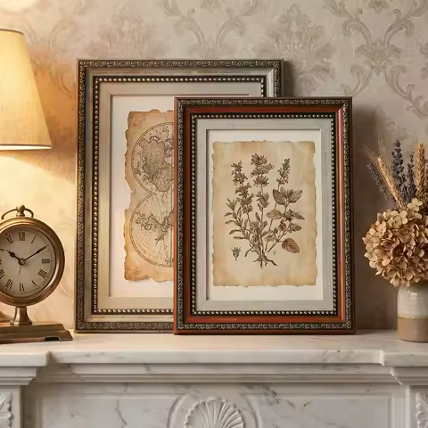 2 Pack Cottagecore Ornate Picture Frames With Mat Antique Embossed Floral Beaded Trim Photo Frame fo