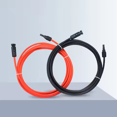 Solar Panel Extension Cable MC4 Connectors,14AWG (2.5mm²) Male-Female PV Wire 1 Core, Red Black DC C