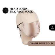 SUTRA SILK Hijab-Friendly Head Loop Silk Face Mask 22 Momme Adjustable Ear Loops & Head Loop