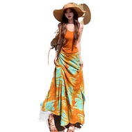 Seaside Outfit - Halter Top & Slit Skirt Set | Bohemian Style