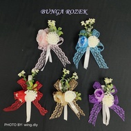 1 PCS | BUNGA ROZEK/ BUNGA KENDARAT/ BUNGA PENANGGAH/ BUNGA DADA/ FLOWER CORSAGE WITH SAFETY PIN/ 胸花