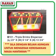 Balang Air 3 Petak Drinks Container / 3 Compartment B101 Jual Minuman【Bumi Gajah】