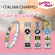 Customlala Car Brand Italian Charm Bracelet Links 9mm Bracelet Stainless Steel DIY Jewellery
