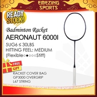 (READY STOCK) Aeronaut 6000I 5UG6 Badminton Racquet Unstrung (Free String & Grip & Cover Bag) - 3U 5