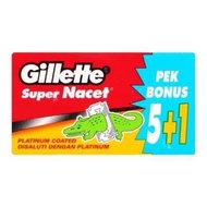 Gillette Super Nacet 5+1 Razor blade / Gillette Mata Pisau Buaya Super Nacet 5+1
