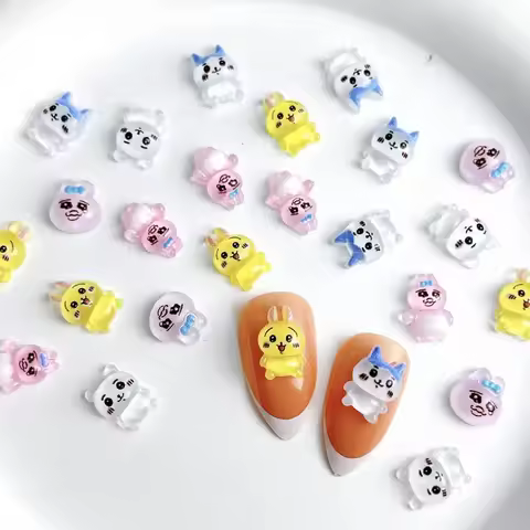 jiyi Cute Cartoon Nail Art Accessories Funny Opanchu Usagi USAGI うさぎ ハチワレ Hachiware Nail Wear Nail A