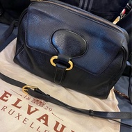 稀有美品DELVAUX 中古黑色實用高級精品包