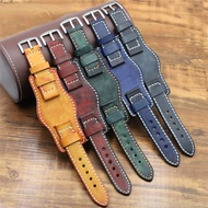 Cowhide Genuine Leather Watch Strap for Panerai PAM683/386 for Timex Fossil Belt 20mm 22mm 24mm Watch Band with Bottom Tray
