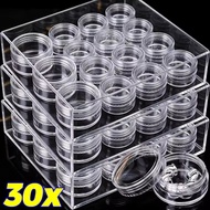 Nail Arts Jewelry Storage Box - 3/7/10g Plastic Empty Box - Round Clear Jars - Travel Cosmetic Sampl