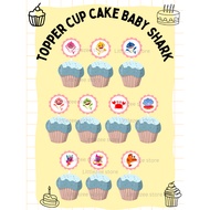 Baby shark cup cake topper/baby shark cupcake topper/Small cake topper/cake Decoration/baby shark/Birthday cake Decoration/Small cake Decoration/baby shark