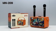 ลำโพงบลูทูธ รุ่น MN-209 ปรับเสียงได้ แบตในตัว ลายสวย มีหูหิ้ว รองรับ TF/USB เสียงดี แถมไมค์ลอย2ตัว💙💚