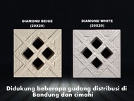 ROSTER KERAMIK LUBANG ANGIN VENTILASI DIAMOND WHITE TRISENSA