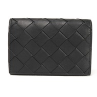 BOTTEGA VENETA 名片夾，小牛皮，翻蓋式，證件套，名片盒，隔層，對折式，RFID，IC芯片，Maxi，編織工藝，黑色，卡包 605720 VCPQ3 8803