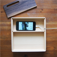 簡單使用/手機充電擴音置物木盒【樂樂木 Lo-Lo Wood 】 (新品)