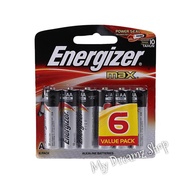 [100% Original] ENERGIZER MAX ALKALINE BATTERY 6x AA E91BP6