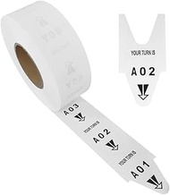 1 Roll of 2-Digit Take-A-Number Tickets Turn-O-Matic - 3000 Tickets/Roll for D80 Ticket Dispenser 6 