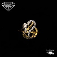 SMS DEEN Rhodium Heart Ring, ±2.6GM - Gold 916 Emas - Cincin Love (Sz: 17 - 2.61GM)