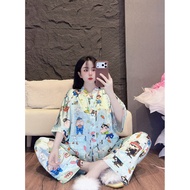HA09 WOMEN'S LATIN PIJAMA SET BAT SLEEVES V-NECKLACE LONG PANTS - HAIR COLON INCLUDED (BIG SIZE AVAI