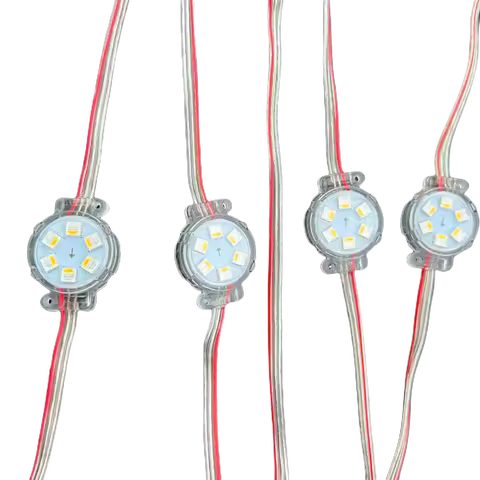 UCS2904-RGBW LED Pixel Module DC24V 20pcs/set 30mm Diameter,IP68;1.8W;Clear Wire Clear Flat Case RGB