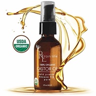 Organic Castor Oil for Hair Growth， Eyelashes， Eyebrows and Skin. Cold Pressed Hexane Free Haircare